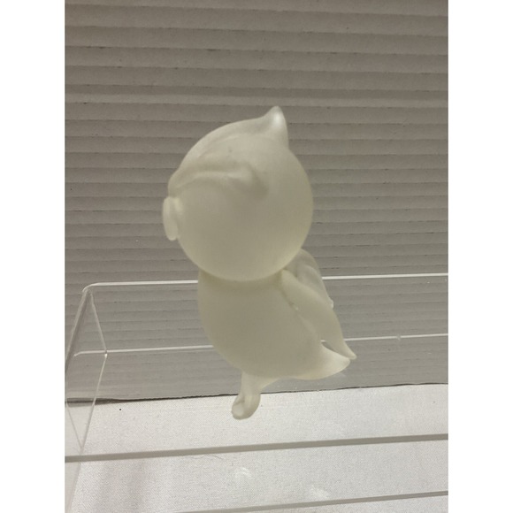Vtg Titan Art Glass Frosted Standing Owl Figurine Made In The USA Paperweight‎ - Picture 8 of 8